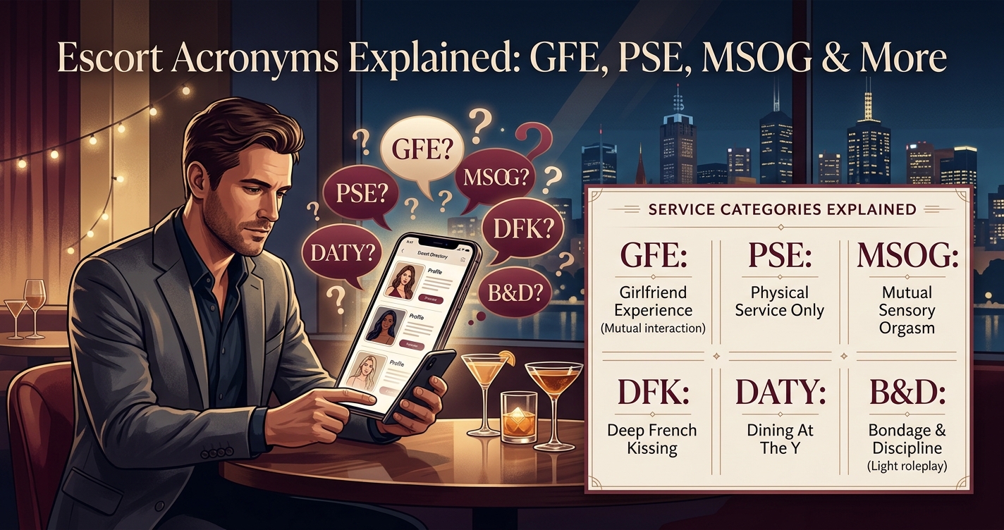 Escort Acronyms Explained: GFE, PSE, MSOG and More